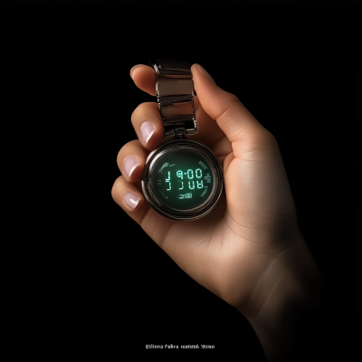 Woman’s Hand Holding Stopwatch