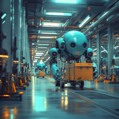 Humanoid Robot in Warehouse
