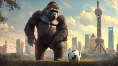 Gorilla with Soccer Ball in Shanghai