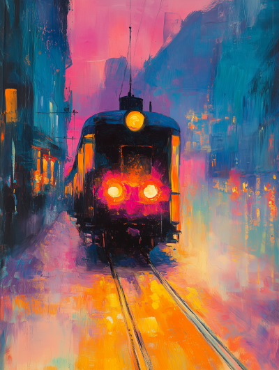 Vibrant Chariot in Abstract