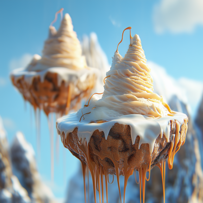 Floating Ice Cream Mountains