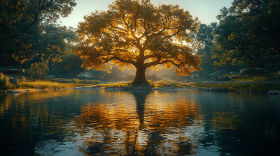 Majestic Tree by the River