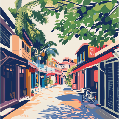 Tainan Scenery Illustration