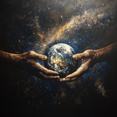 Hands Creating Earth