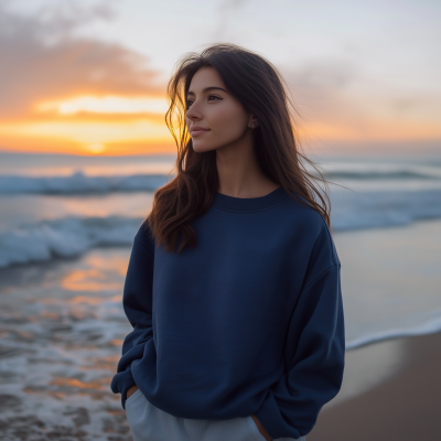 Woman at Sunset Beach
