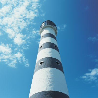 Tall Lighthouse Against Blue Sky