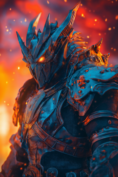 Futuristic Warrior at Sunset