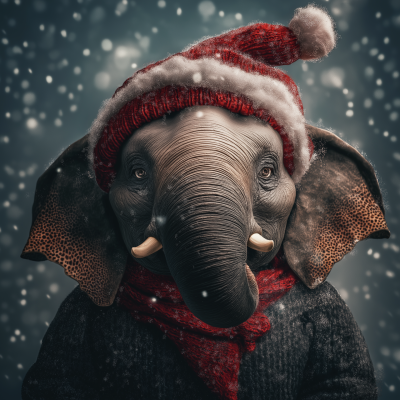Humorous Christmas Elephant