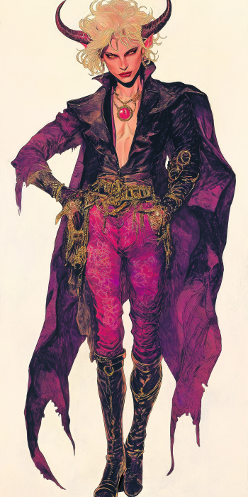 Vintage Vogue Tiefling Warlock Cover