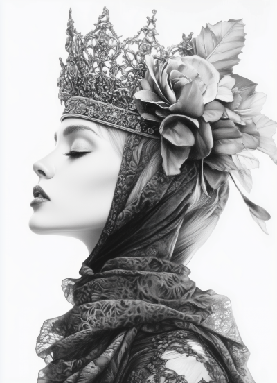 Monochrome Queen Portrait