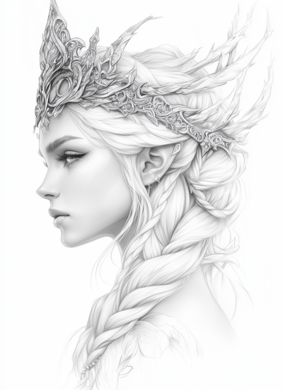 Elegant Queen Drawing