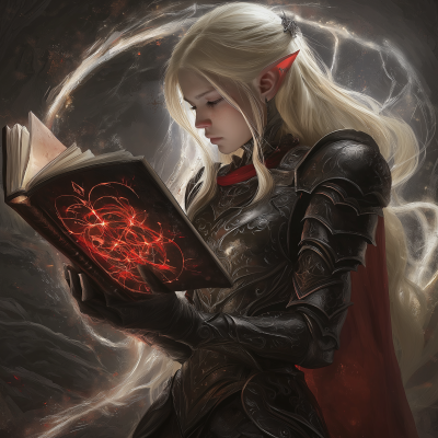 Female Elf in Dark Armor