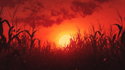 Sunrise Over Corn Field