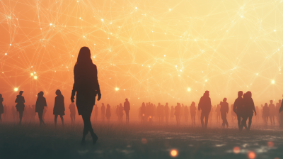 Crowded Silhouettes in Fog