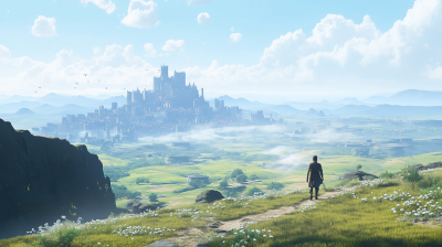Character Walking in a Vast Landscape