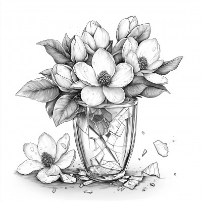Dewy Magnolia Sketch