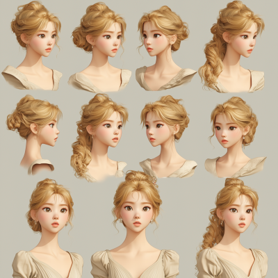 Character Design Sheet with Poses