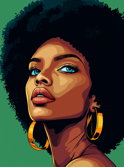 Pop Art Portrait of a Black Woman