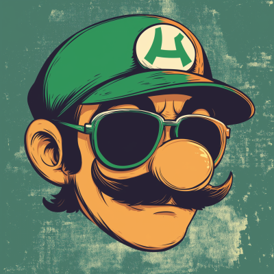 Colorful Luigi Face