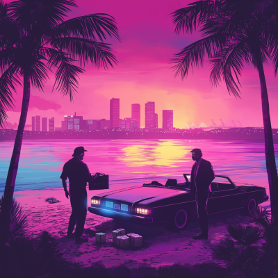 Neon Beach Encounter