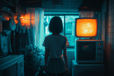Hikikomori Girl in Cyberpunk Tokyo