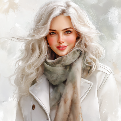 Happy Girl in Winter Fashion