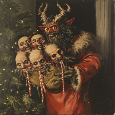 Krampus with Severed Heads