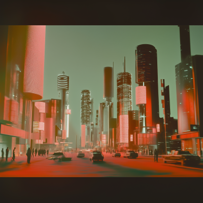 Vibrant Sci-Fi Cityscape