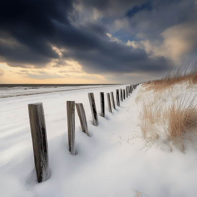 Serene Winter Beach