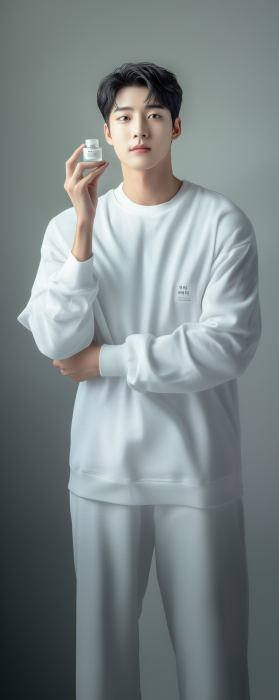 Korean Male Model with Cosmetics