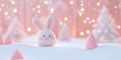 Kawaii Minimalist Christmas Background