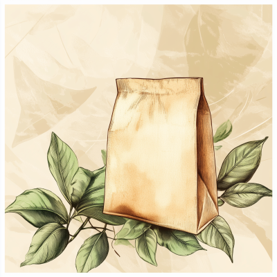 Paper Bag with Tea Leaves