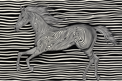 Elegant Racing Horse Illustration