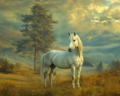 Majestic Gray Horse