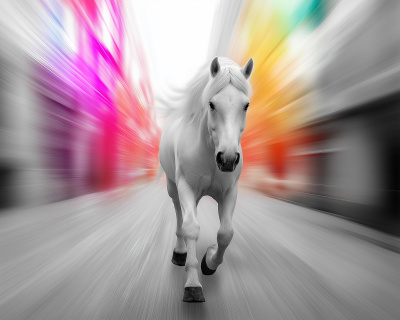 Futuristic White Horse