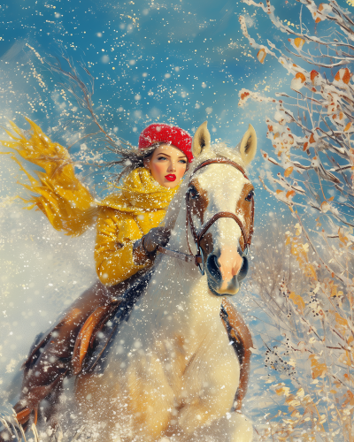 Stylish Rider in Winter
