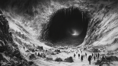 Cave Entrance in Arctic Landscape