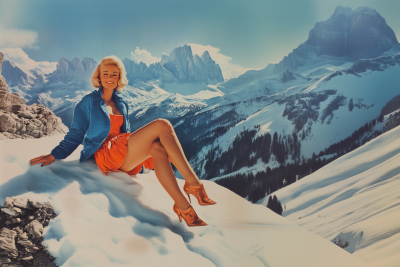 Vintage Sunbathing in the Dolomites