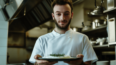 Chef Presenting Strained Yogurt