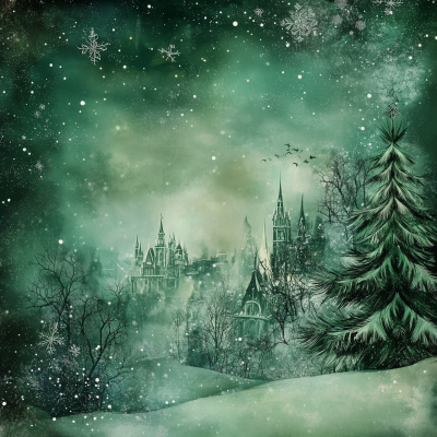 Christmas Green Fairy Tale Background