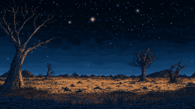 Deserted Night Landscape