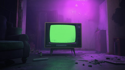 Old TV in Dark Room