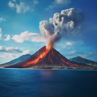 Seaside Volcano Eruption