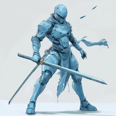 Slim Knight in Blue Armor