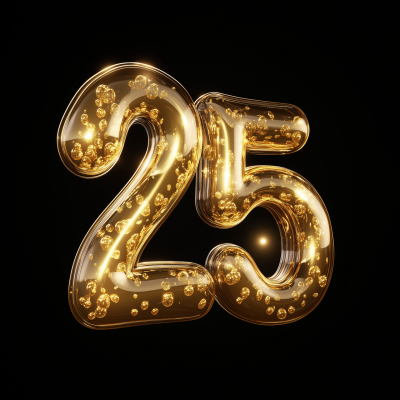 Shiny Gold Bubble 25