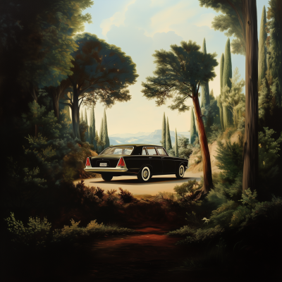 19th Century Classical Car Landscape