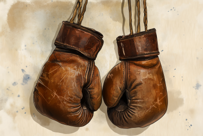 Victorian Boxing Gloves Illustration