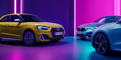 Luxury Cars Against Gradient Wall