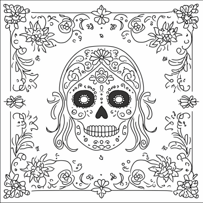 Day of the Dead Logo Outline