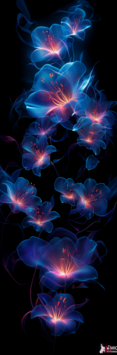 Glowing Neon Amarilis Flower Design